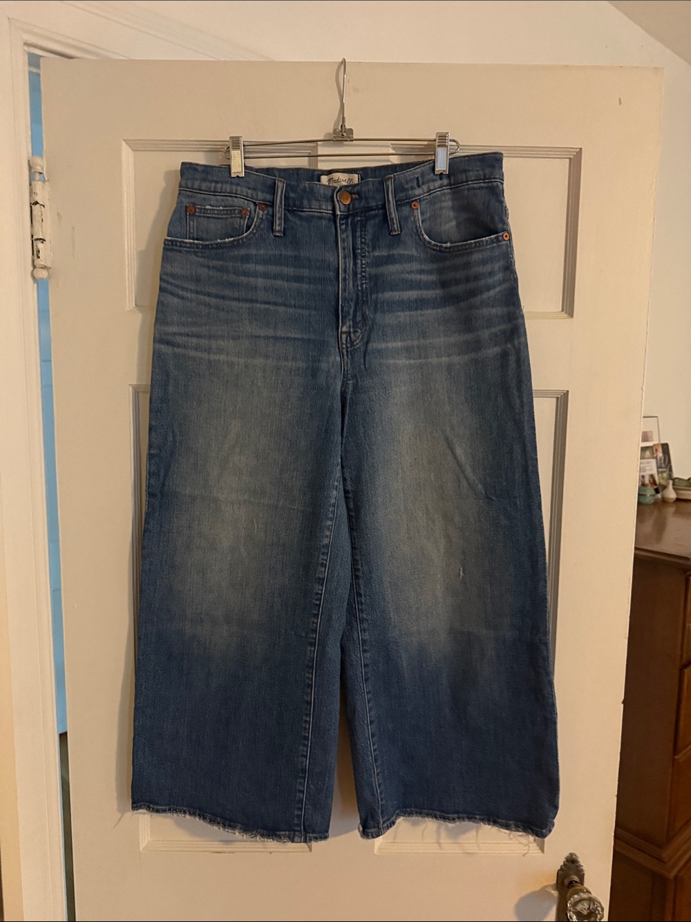 Madewell Medium Blue Wide-Leg Crop Jeans